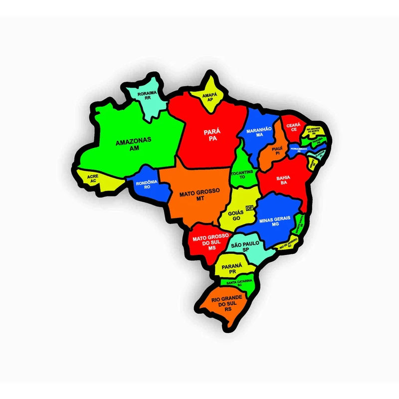 Quebra Cabeça Infantil Mapa Do Brasil Em Mdf