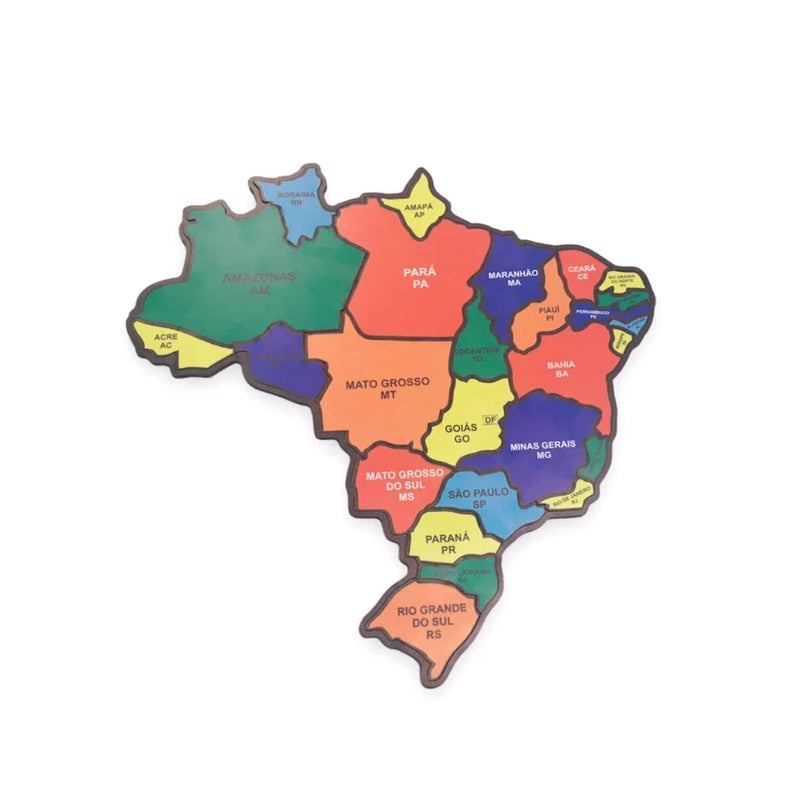 Quebra Cabeça Infantil Mapa Do Brasil Em Mdf